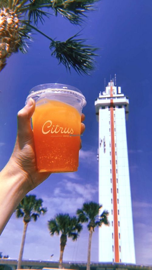 This is The Orange Butter Creme, it’s vegan as is.   at Citrus Coffee in Clermont