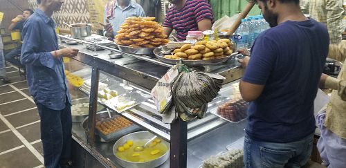 Sweets at Madhur Milan Cafe in Varanasi