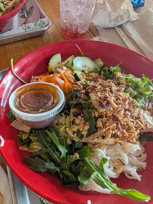 Noodle bowl with tofu at Vui's Kitchen in Franklin