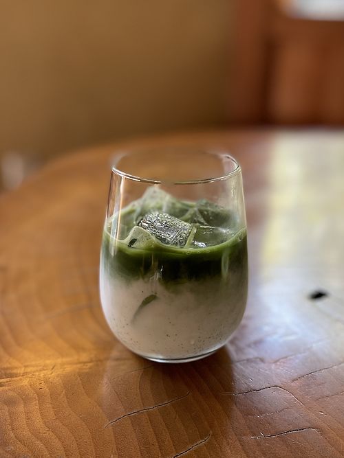 Matcha latte  at Rokaku Tea House - Hexagon Cafe  in Miyajima