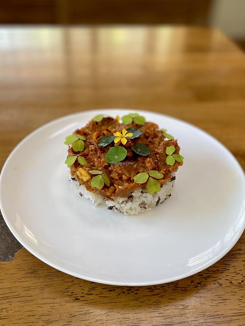 Vegan curry for kids  at Rokaku Tea House - Hexagon Cafe  in Miyajima