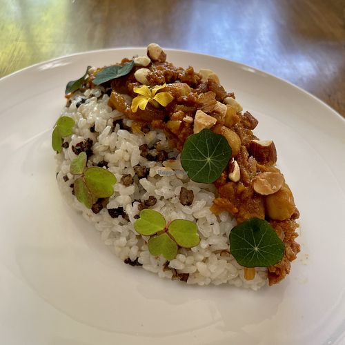 Vegan carry with herbs   at Rokaku Tea House - Hexagon Cafe  in Miyajima