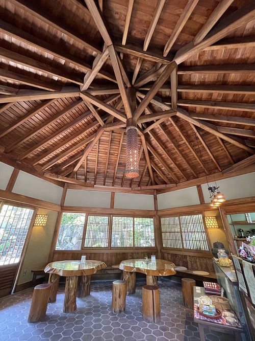 hexagonal house  at Rokaku Tea House - Hexagon Cafe  in Miyajima