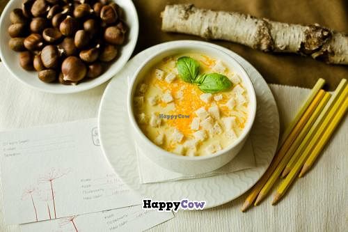 cheese soup at Cafe Ukrop in St Petersburg