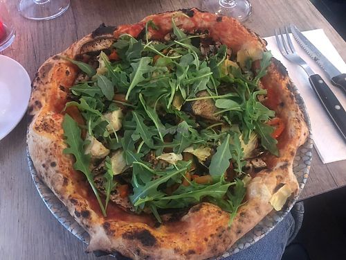 Pizza Ortolana without cheese   at La Cucina in Lund