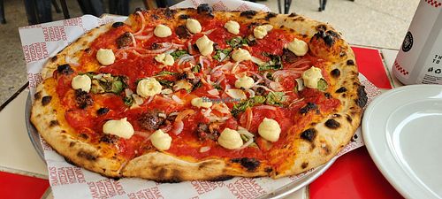 Little Sticky vegan pizza at Franc Jr's Famous Pizzeria in Coolangatta