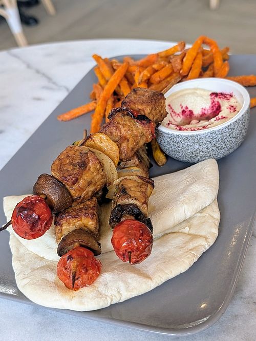 Tempeh souvlaki - wonderful 😋 at Planet Terra - Ibis Hotel Dubai in Dubai