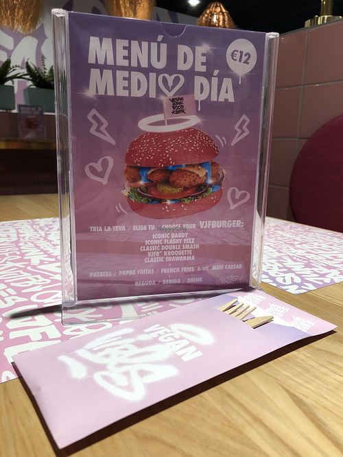 Menu of the day   at Vegan Junk Food Bar -  L'Eixample in Barcelona