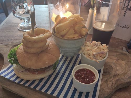Vegan burger at The Ship Hotel in Aberaeron