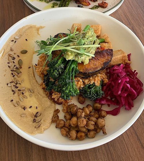 tofu nourish bowl with avocado, hummus, sweet potato, rice and greens   at Ootong & Lincoln in South Fremantle