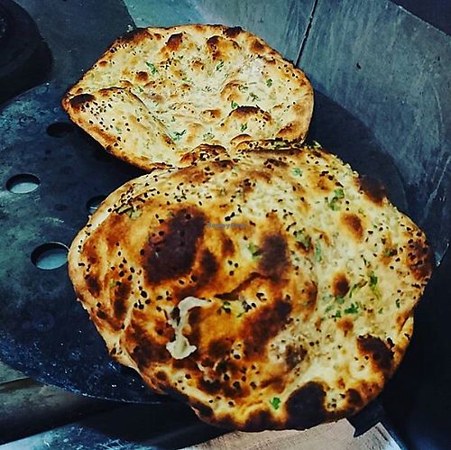 Garlic naan at Bollywood Cafe in Lexington