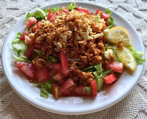 Soy mincemeat over rice  at Big Apple  in Hiroshima