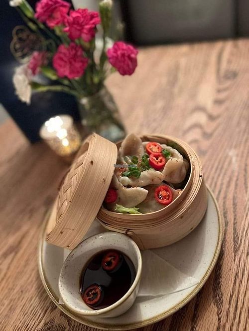 Veg Dumplings at The Churchill Arms in Long Crendon