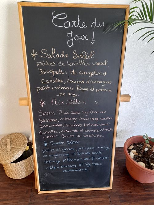 Today's menu at Fit Foodies in Noumea