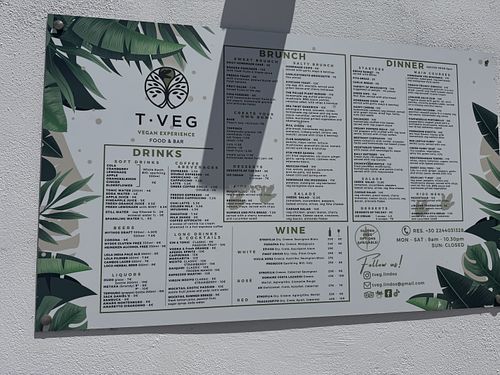 Outside menu   at T Veg  in Rhodes