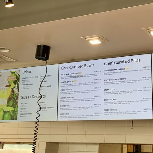 Menu  at CAVA in Georgetown