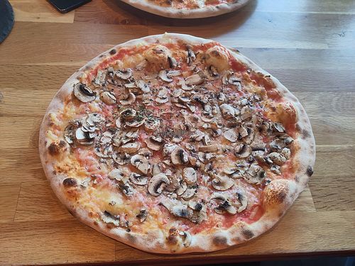 Pizza Funghi at Westernacher Gastehaus in Prien