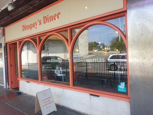 Outside at Dimpsy's Diner in Plymouth