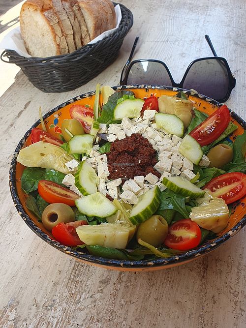 Mediterranean salad at The Rootz Bar in Valletta