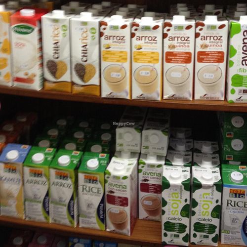 vegan alternatives for animal milk. at Bioforma in Funchal