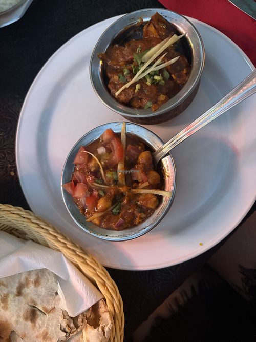 Chana Masala and Auberginen  at Indian House Restaurant in Mallorca
