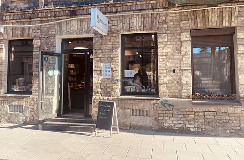 EkoMart is across the street from the  Uzupis playground .  at Ekomarket in Vilnius