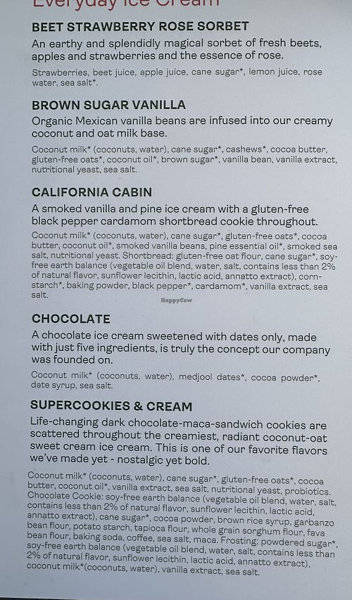 Left side of menu  at Frankie & Jo's in Larkspur