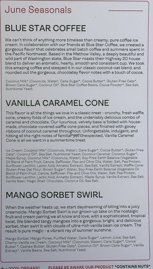 Right side of menu   at Frankie & Jo's in Larkspur