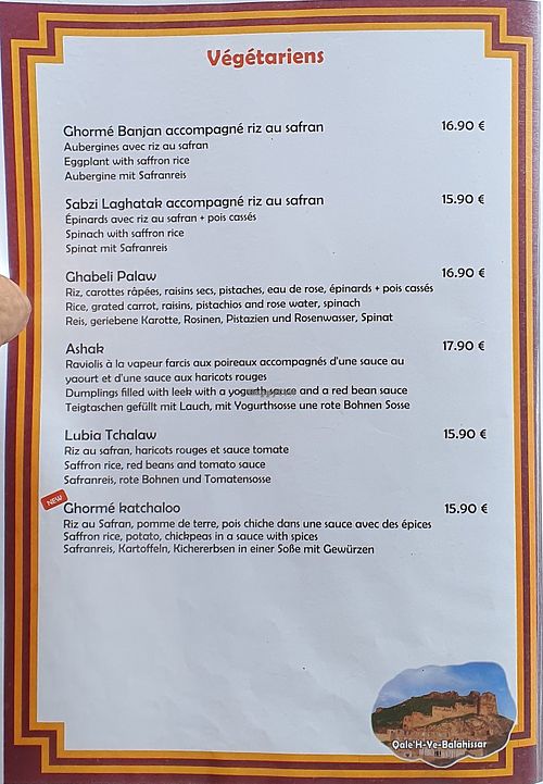 Most veggie dishes can be served dairy free. at Chez Madar Joon in Huningue