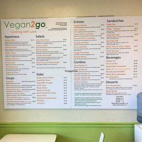 menu board at Health Bistro in Gainesville