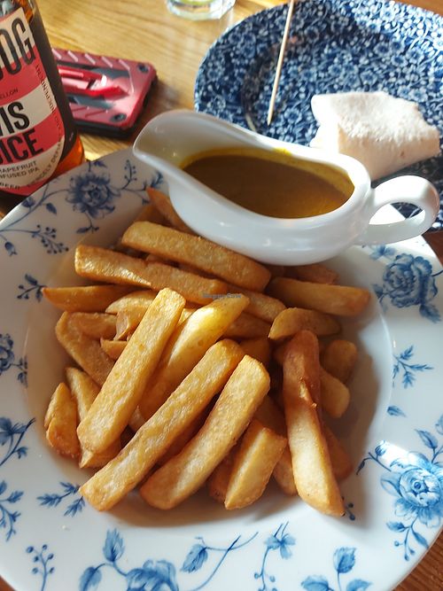 Chips and curry sauce at The Oxted Inn - JD Wetherspoon in Oxted