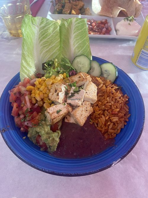 burrito bowl with tofu  at Mex & Co in Salou