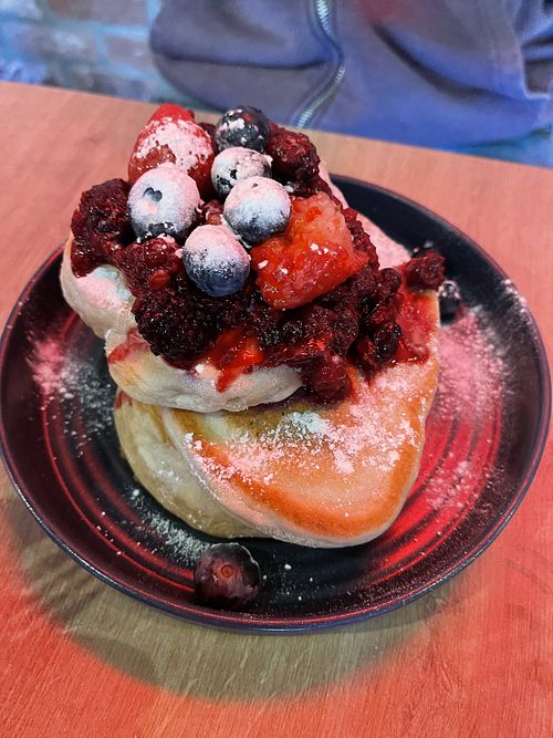 Berry pancakes  at HAUS in Manchester