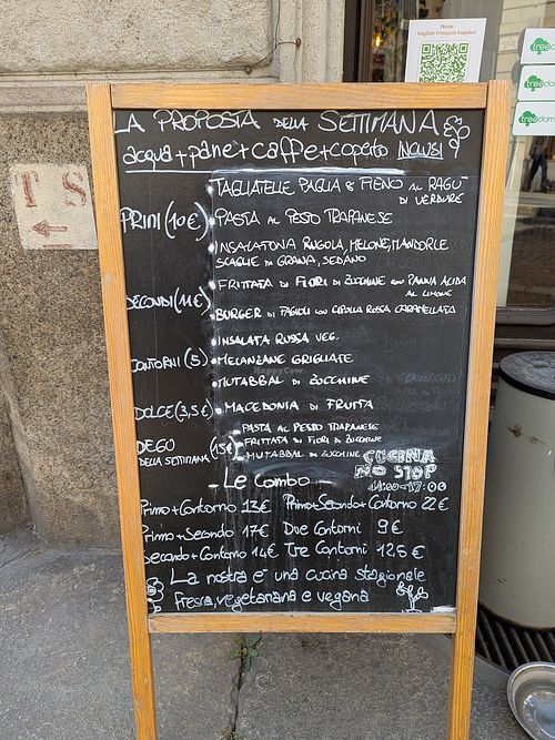 Today's menu at Respeat in Turin
