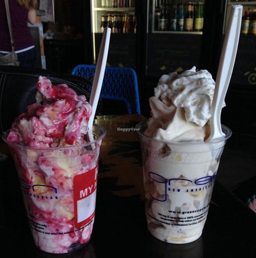 Raspberry Beret and Banana Cream Pie Tsoynamis at Green New American Vegetarian in Tempe