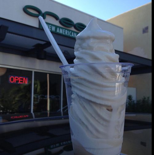 vanilla Tsoynami with Hazelnut & Toffee-nut syrups  at Green New American Vegetarian in Tempe