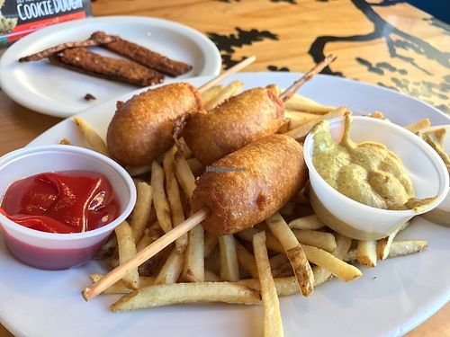 Mini Corn Dog (special; not on regular menu) at Green New American Vegetarian in Tempe