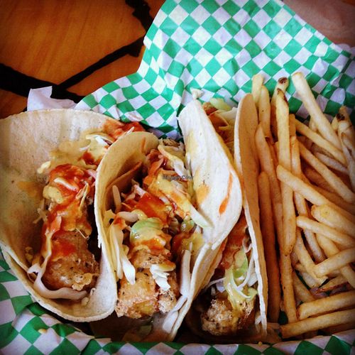 San Diego Fish Tacos! (a current special; not on the regular menu) at Green New American Vegetarian in Tempe