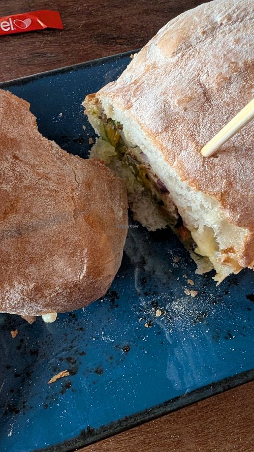 Vegan sandwich with vegan cheese at Raw Cafe & Interiors in Killaloe