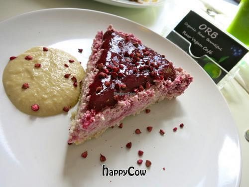 White Chocolate & Raspberry Cheesecake at ORB Cafe in Edinburgh