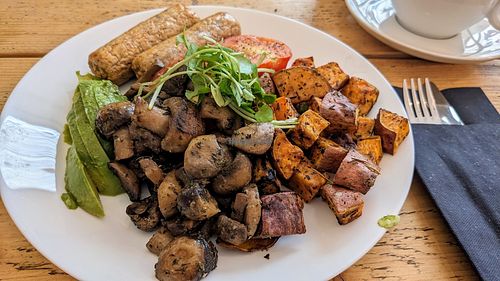 Vegan brunch at Brown Bag Cafe & Eco Shop in Skipton