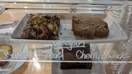 Vegan cakes at Brown Bag Cafe & Eco Shop in Skipton