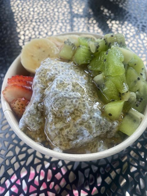 chia pudding açaí bowl  at Aloha 'Aina Juice Cafe in Lihue