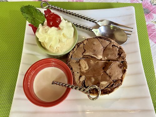 Chocolate tart (vegetarian)  at Na Aroon in Bangkok