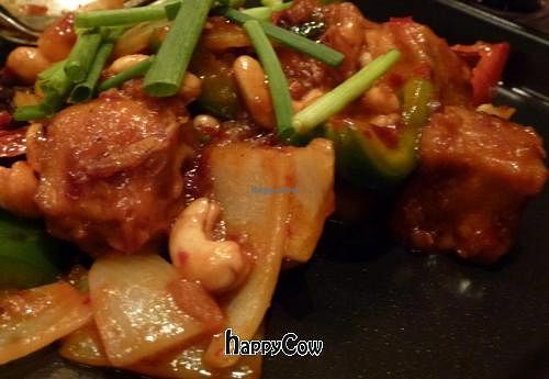 Veggie 'chicken' with cashews and smoked dried chillies at Na Aroon in Bangkok