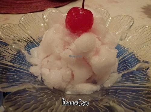 Coconut sorbet at Na Aroon in Bangkok