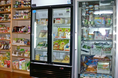 Fridge & freezer at Veganissimi in Bremen