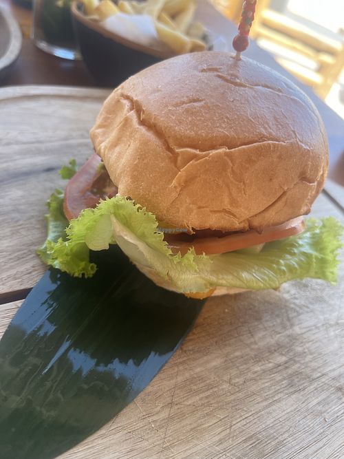 Vegan burger. Messy but yummy   at Casa Playa Tenerife in Tenerife