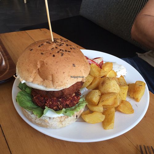 vegan burger  at Vega in Wroclaw