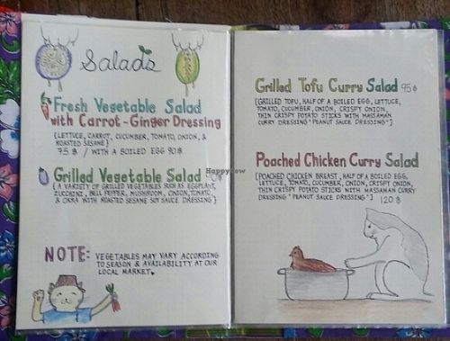 menu 4 at Taa Peng Cat Coffee and Eatery in Chiang Mai